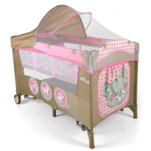 Cestovná postieľka Milly Mally Mirage Deluxe, Pink toys